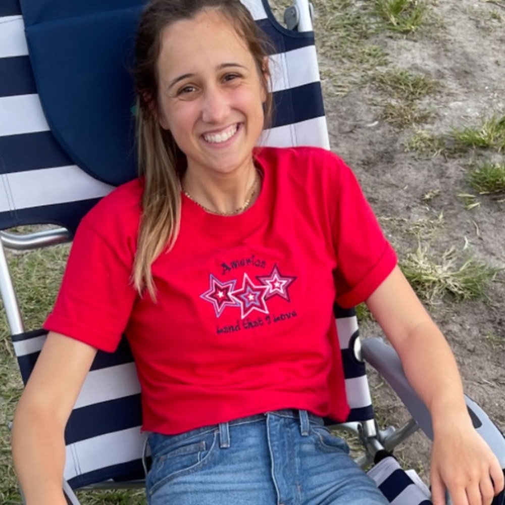 Vintage Y2K red USA cropped t shirt